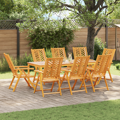 Garden Dining Set 9 pcs Brown Solid Acacia Wood