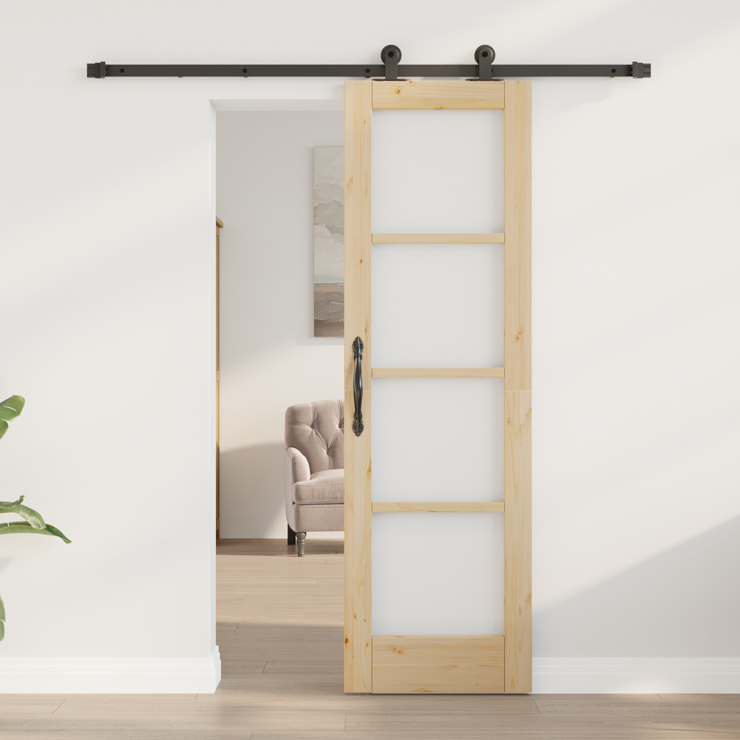 Sliding Door ORKDAL Natural and Black 61 x 198.5 cm