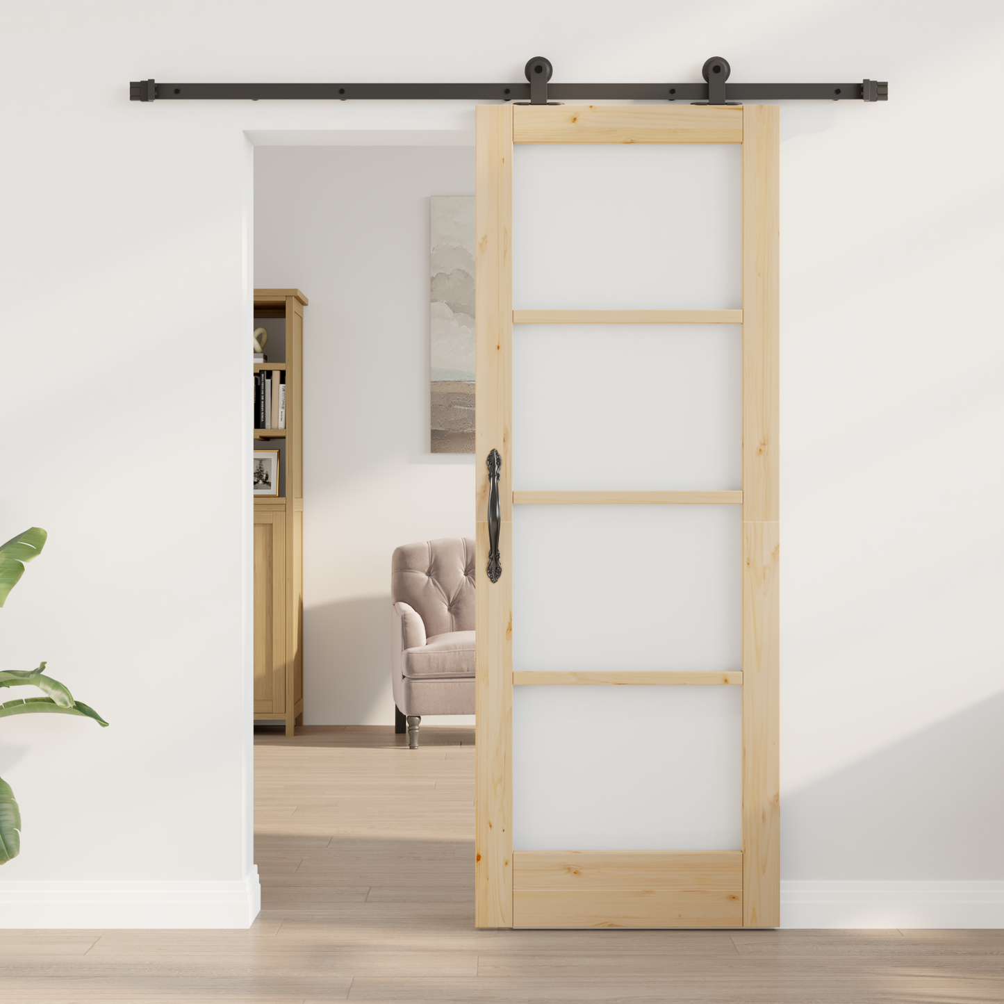 Sliding Door ORKDAL Natural and Black 73.5 x 198.5 cm
