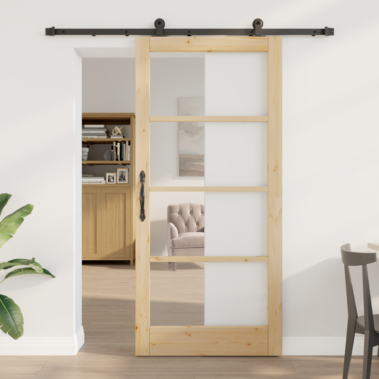 Sliding Door ORKDAL Natural and Black 93 x 202 cm