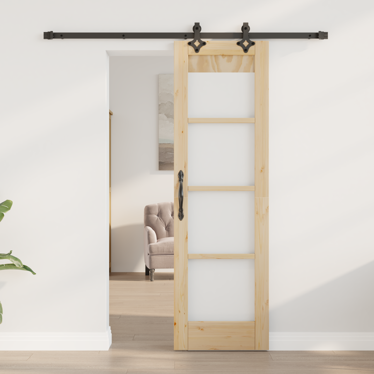 Sliding Door ORKDAL Natural and Black 61 x 198.5 cm