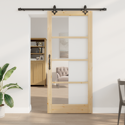 Sliding Door ORKDAL Natural and Black 93 x 211 cm
