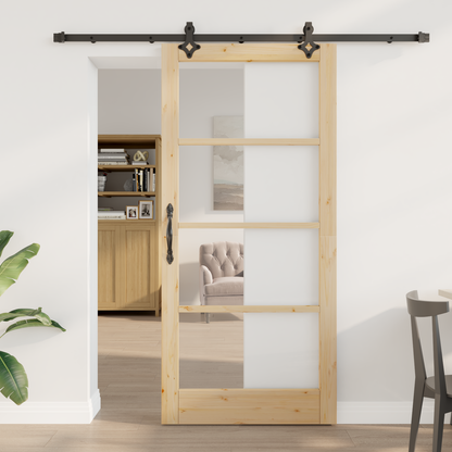 Sliding Door ORKDAL Natural and Black 93 x 202 cm
