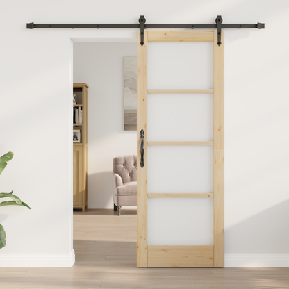 Sliding Door Natural and Black 73.5 x 198.5 cm