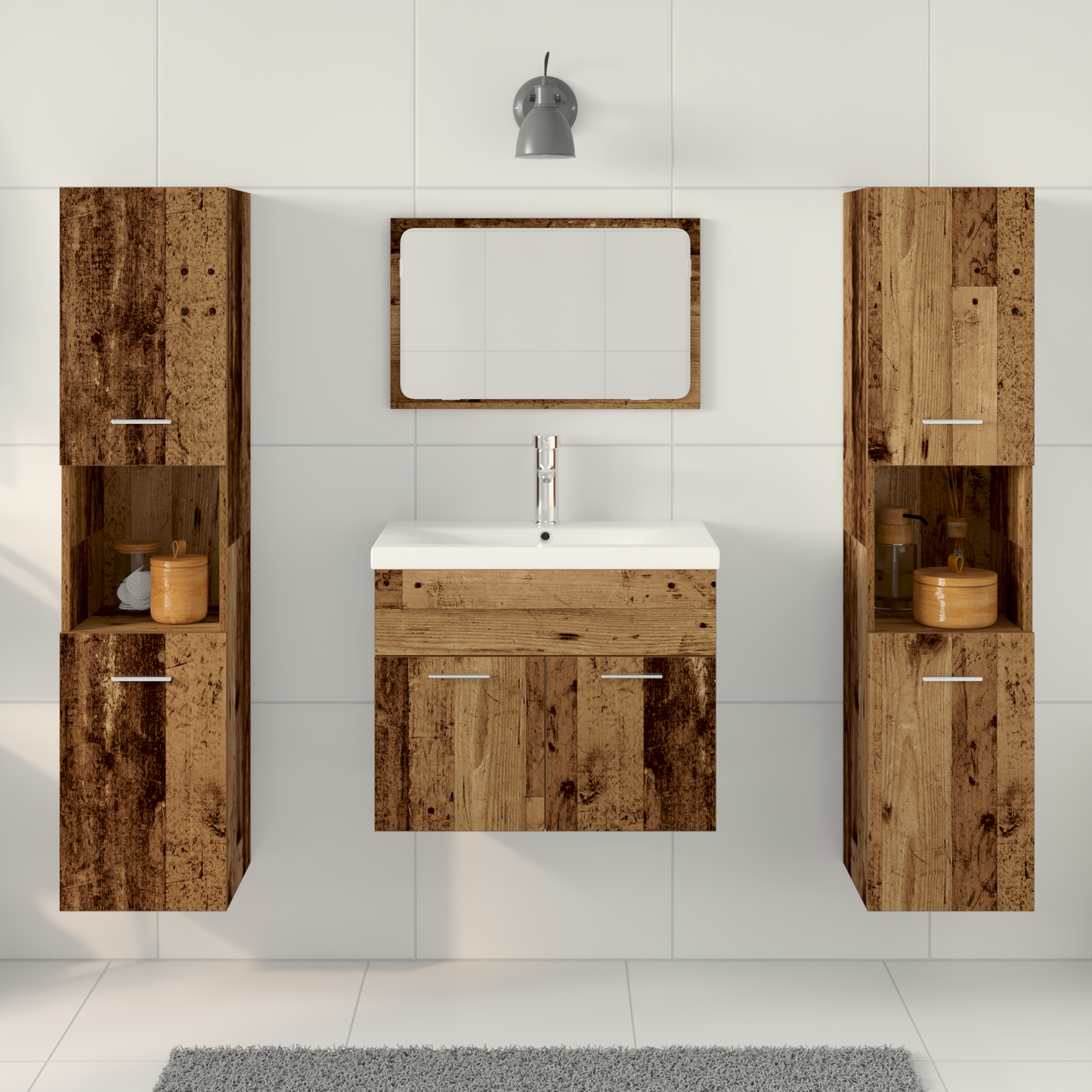 Storage Set Wall-mounted 4 pcs Engineered Wood