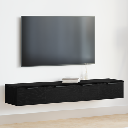 Wall-mounted Cabinet 2 pcs Black Oak 68 x 30 x 20 cm