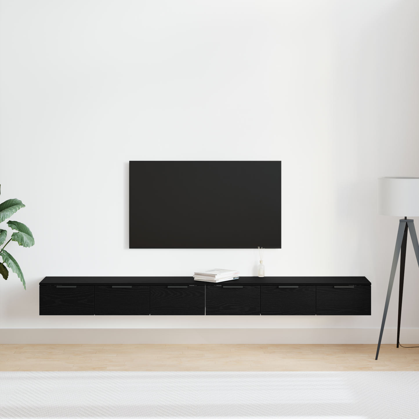 Wall-mounted Cabinet 2 pcs Black Oak 102 x 30 x 20 cm