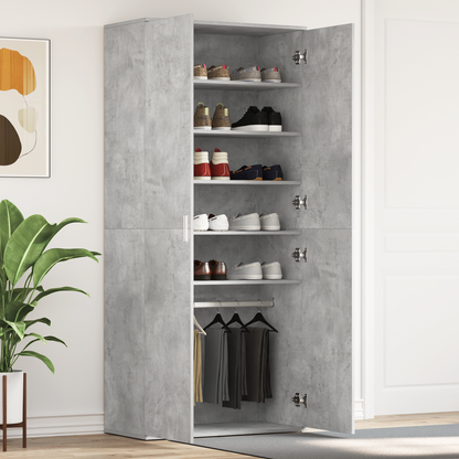 Shoe Cabinet Concrete Grey 80 x 39 x 178 cm Engineered Wood