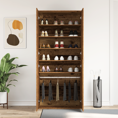 Shoe Cabinet Old Wood 80 x 39 x 178 cm Engineered Wood