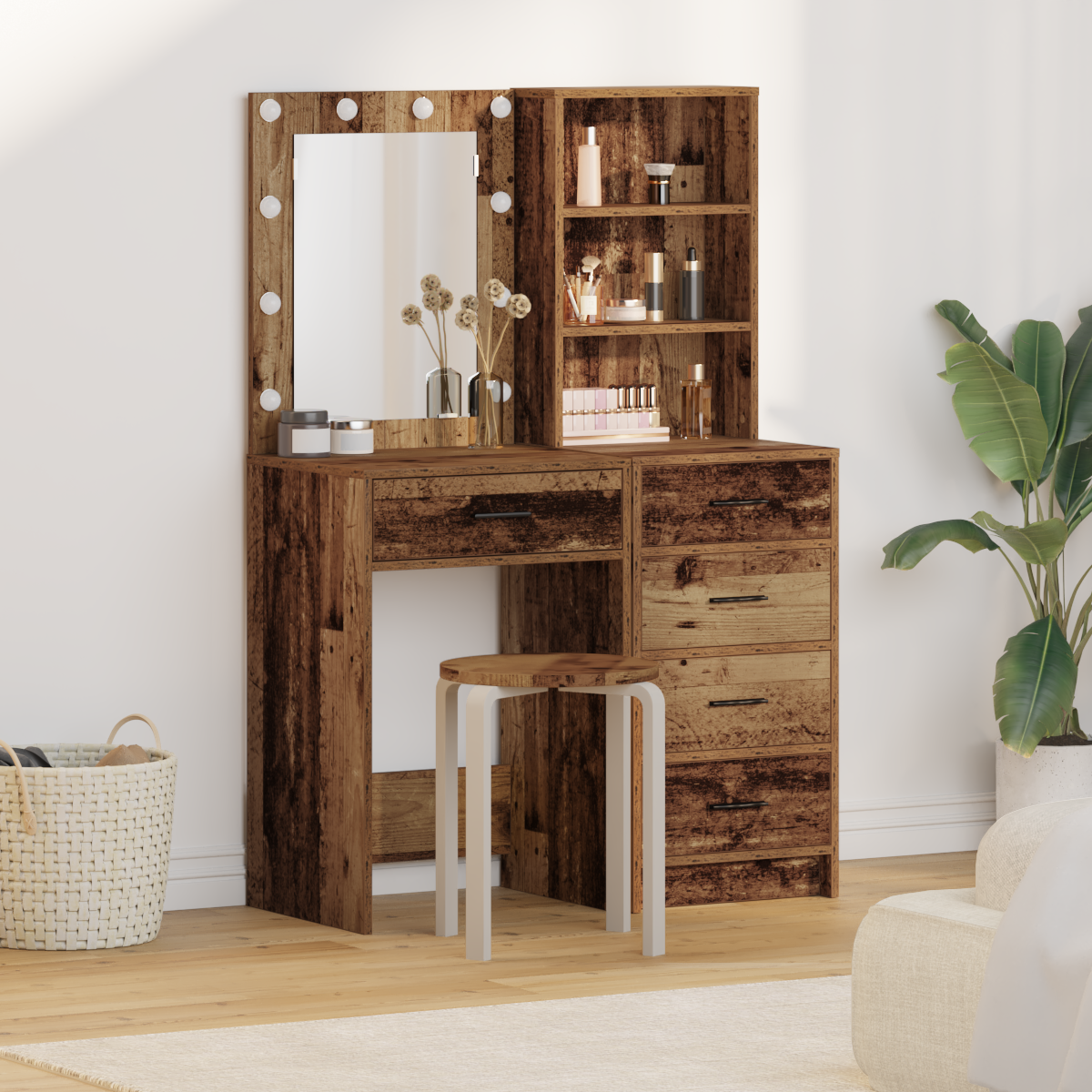 Dressing Table 2 pcs Brown 50 x 41 x 135 cm Engineered wood
