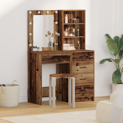 Dressing Table 2 pcs Brown 50 x 41 x 135 cm Engineered wood