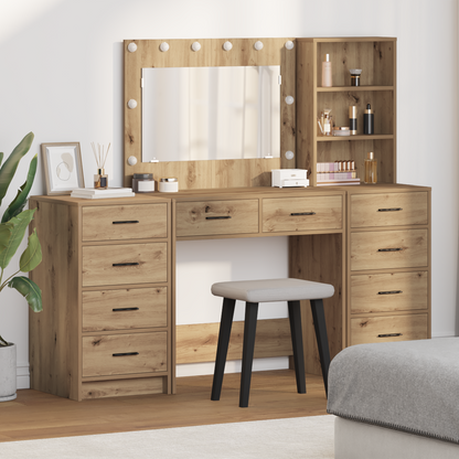Dressing Table with Drawer 3 pcs Artisan Oak Engineered Wood