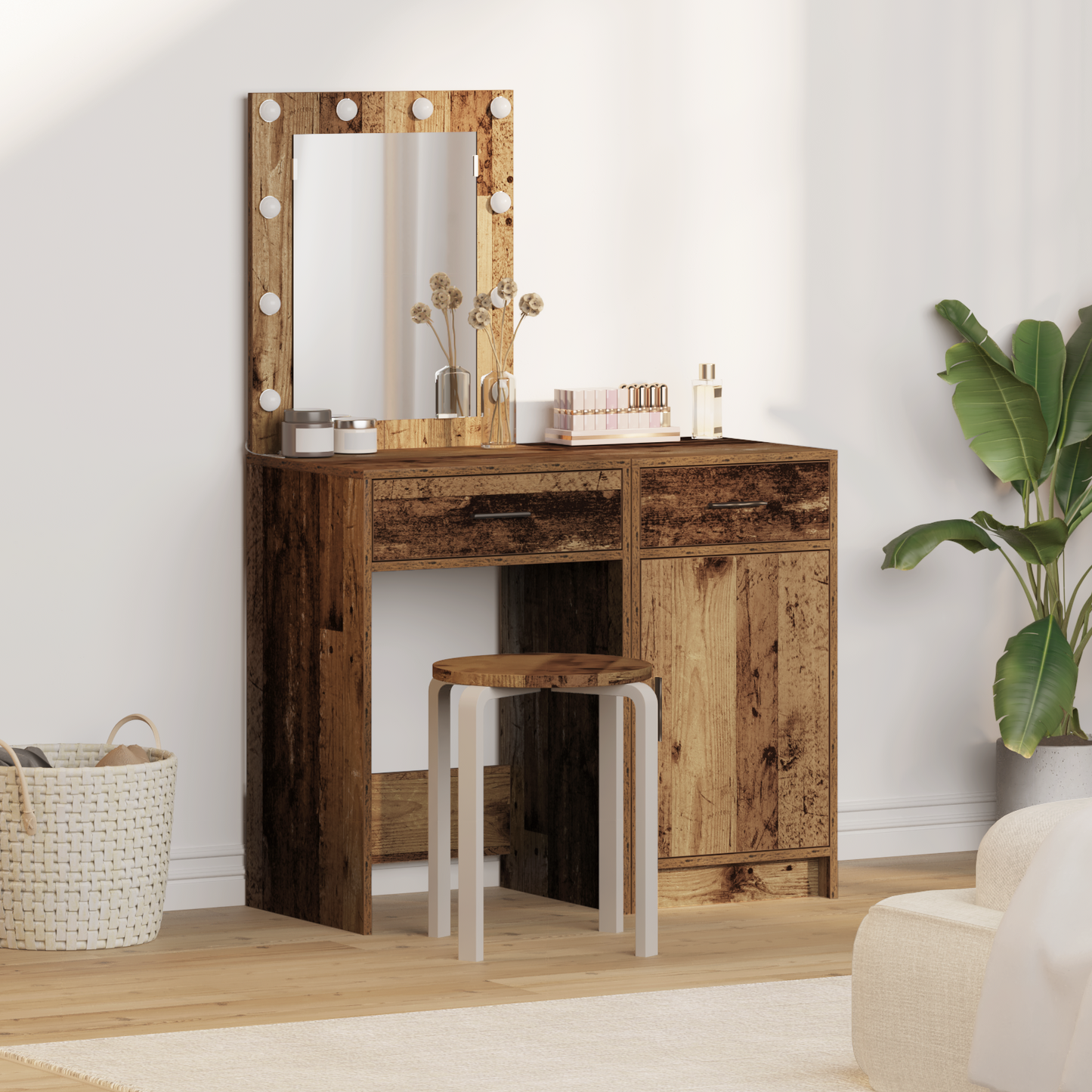 Dressing Table 2 pcs Brown 50 x 41 x 135 cm Engineered wood