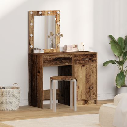 Dressing Table 2 pcs Brown 50 x 41 x 135 cm Engineered wood