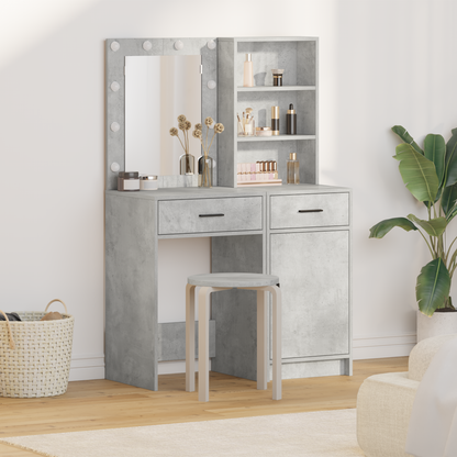 Dressing Table Set 2 pcs Concrete Grey Engineered Wood