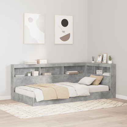 Storage Headboard Concrete Grey 80 cm Engineered Wood