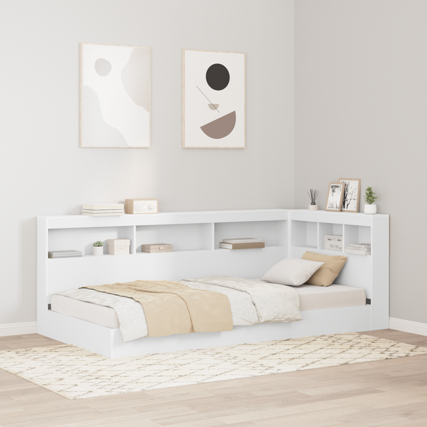 Storage Headboard with Shelf White 75 cm Engineered Wood