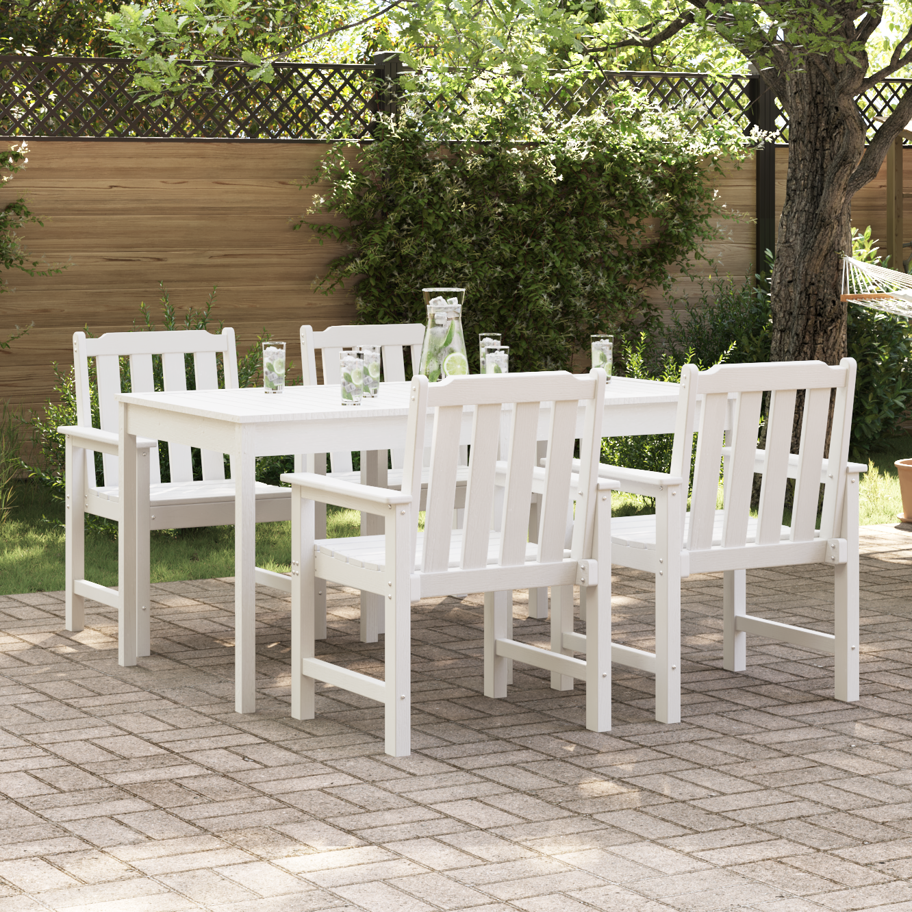Garden Chair 4 pcs White 65.5 x 59 x 88 cm Polyethylene