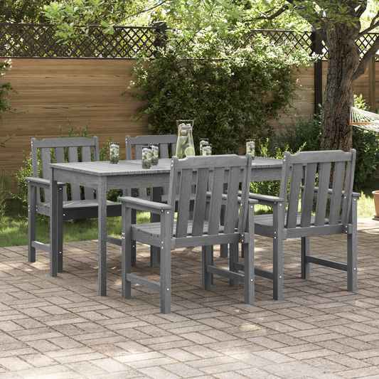Garden Chair 4 pcs Light Grey 65.5 x 59 x 88 cm Polyethylene