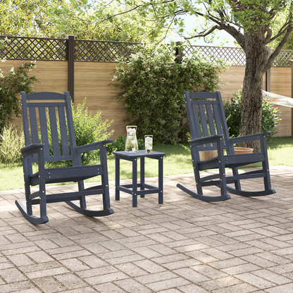 Rocking Chair 2 pcs Navy 92 x 70 x 108 cm Polyethylene