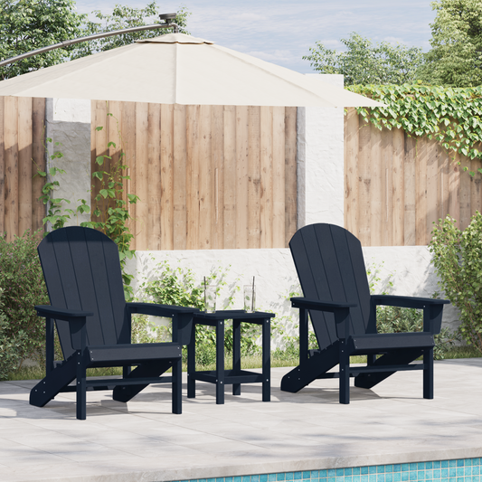 Garden Chair 2 pcs Navy 82 x 74 x 92 cm Polyethylene