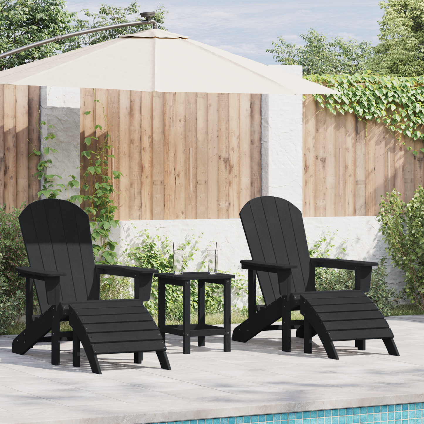 Garden Chair 2 pcs Black 83 x 74 x 92 cm Polyethylene