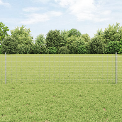 Embedded Fence Post 44 pcs Silver 100 cm Powder-Coated Steel