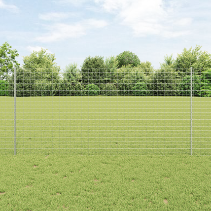 Embedded Fence Post 22 pcs Silver 160 cm Powder-Coated Steel