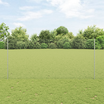 Embedded Fence Post 22 pcs Silver 180 cm Powder-Coated Steel