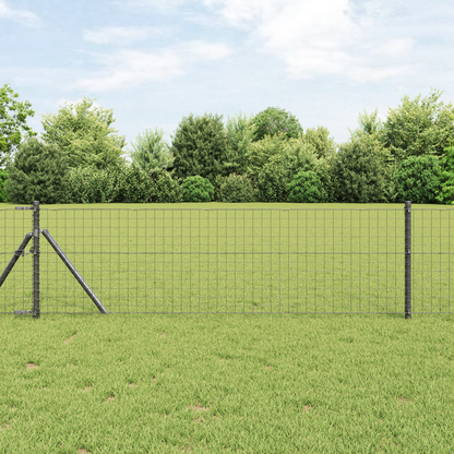 Embedded Fence Post 52 pcs Grey Powder-Coated Steel