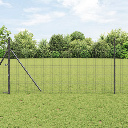 Embedded Fence Post 26 pcs Grey Powder-Coated Steel
