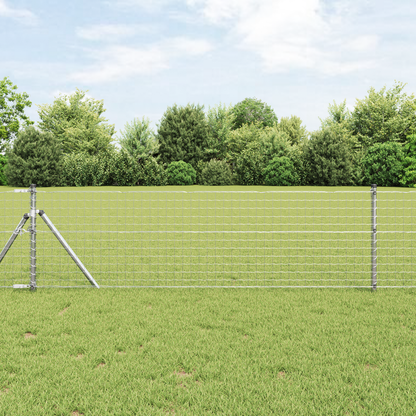 Embedded Fence Post 26 pcs Silver Powder-Coated Steel