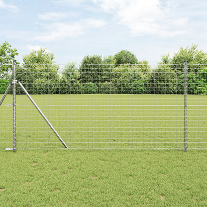 Embedded Fence Post 26 pcs Silver Powder-Coated Steel