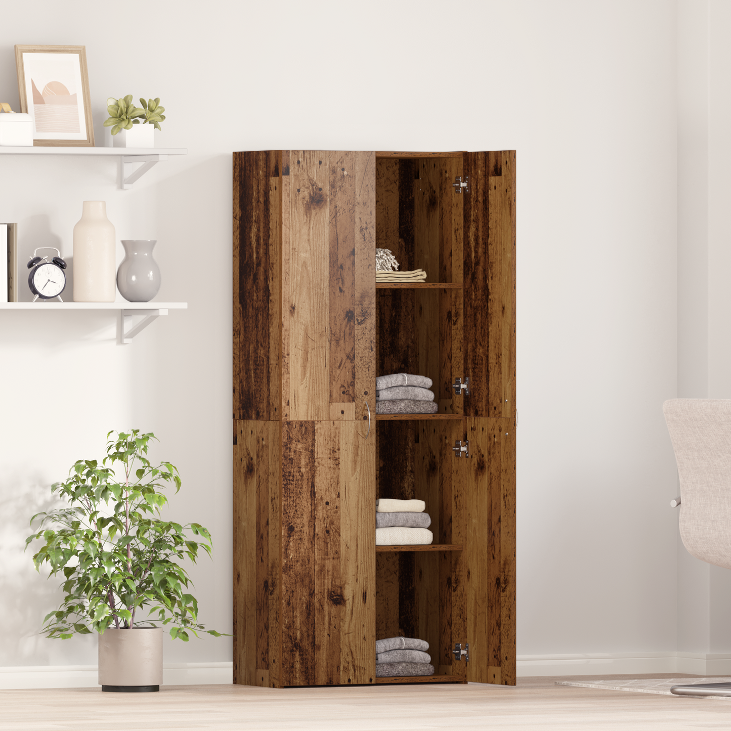Office Cabinet Old Wood 60 x 32 x 152.5 cm Engineered Wood