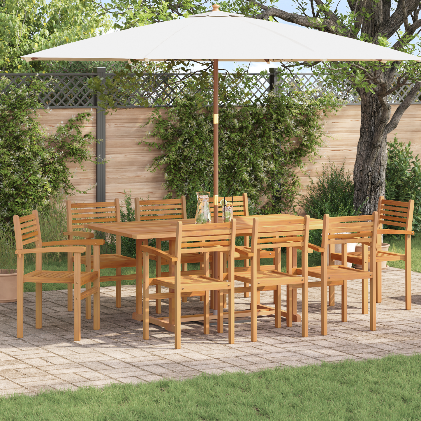Chair 8 pcs Brown 56 x 55 x 90.5 cm Solid Teak Wood