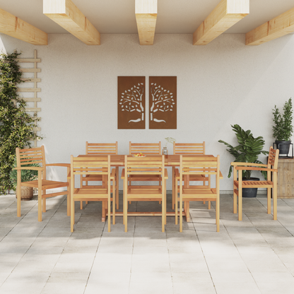 Chair 8 pcs Brown 56 x 55 x 90.5 cm Solid Teak Wood