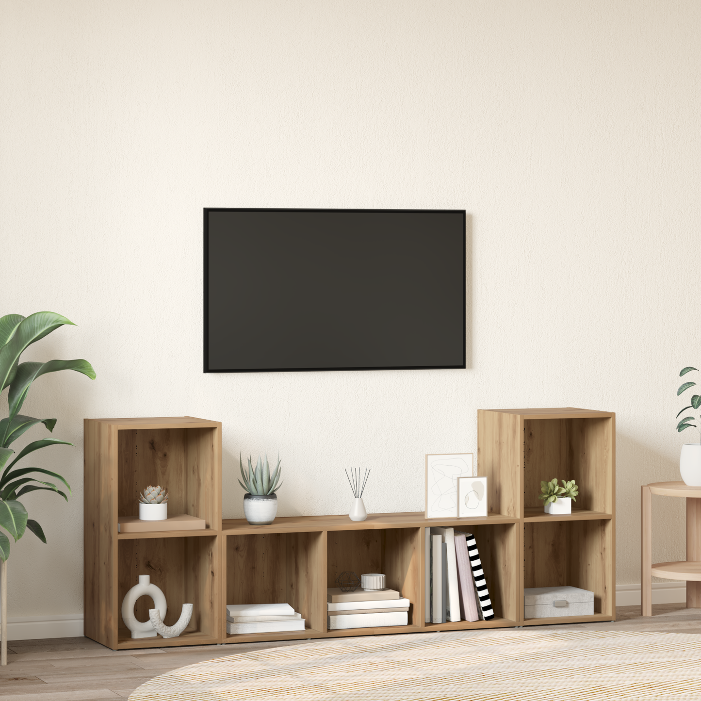 TV Cabinet Set 3 pcs Brown Engineered Wood