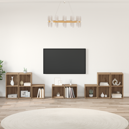 TV Cabinet Set Wall-mounted 8 pcs Artisan Oak Engineered Wood