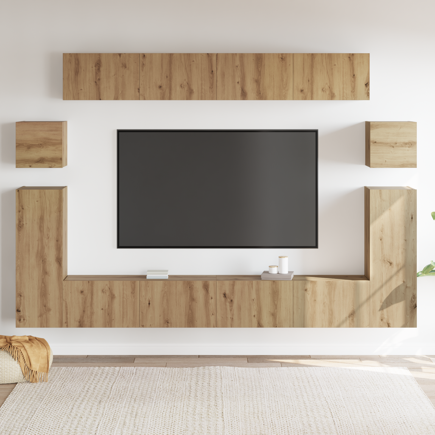 TV Units Wall-mounted 4 pcs Artisan Oak Engineered wood