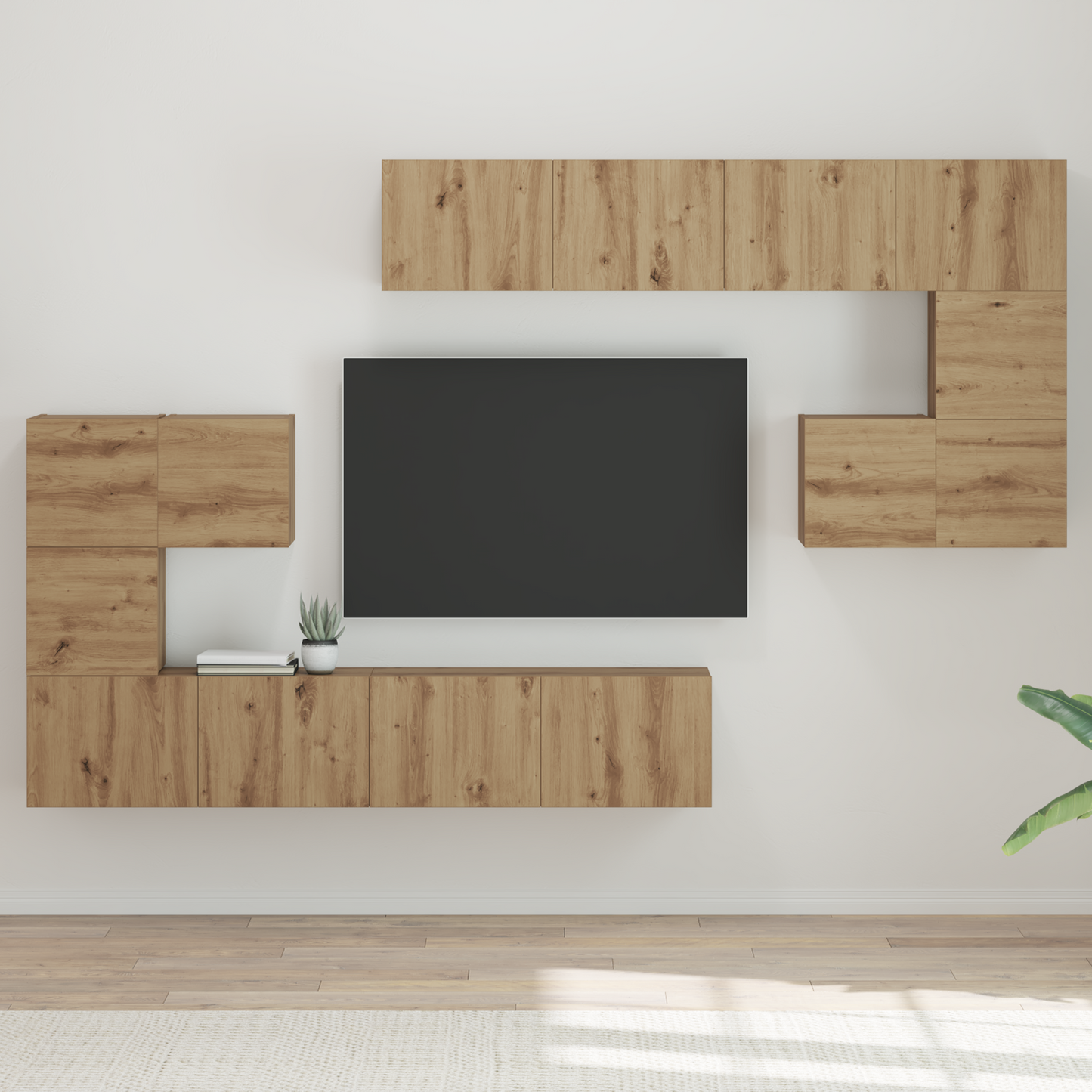 TV Units Wall-mounted 4 pcs Artisan Oak Engineered wood
