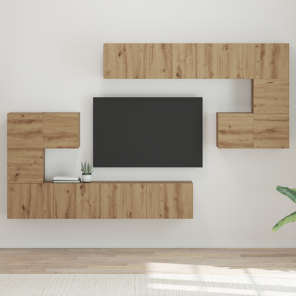 TV Units Wall-mounted 4 pcs Artisan Oak Engineered wood