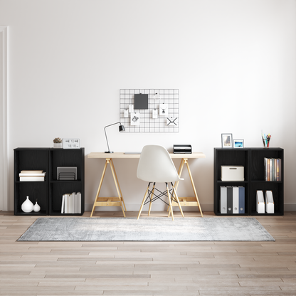 TV Cabinet Set 4 pcs Black Oak 37 x 37 x 72 cm Engineered Wood