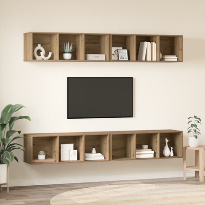 TV Cabinet Set Wall-mounted 4 pcs Artisan Oak 37 x 37 x 107 cm