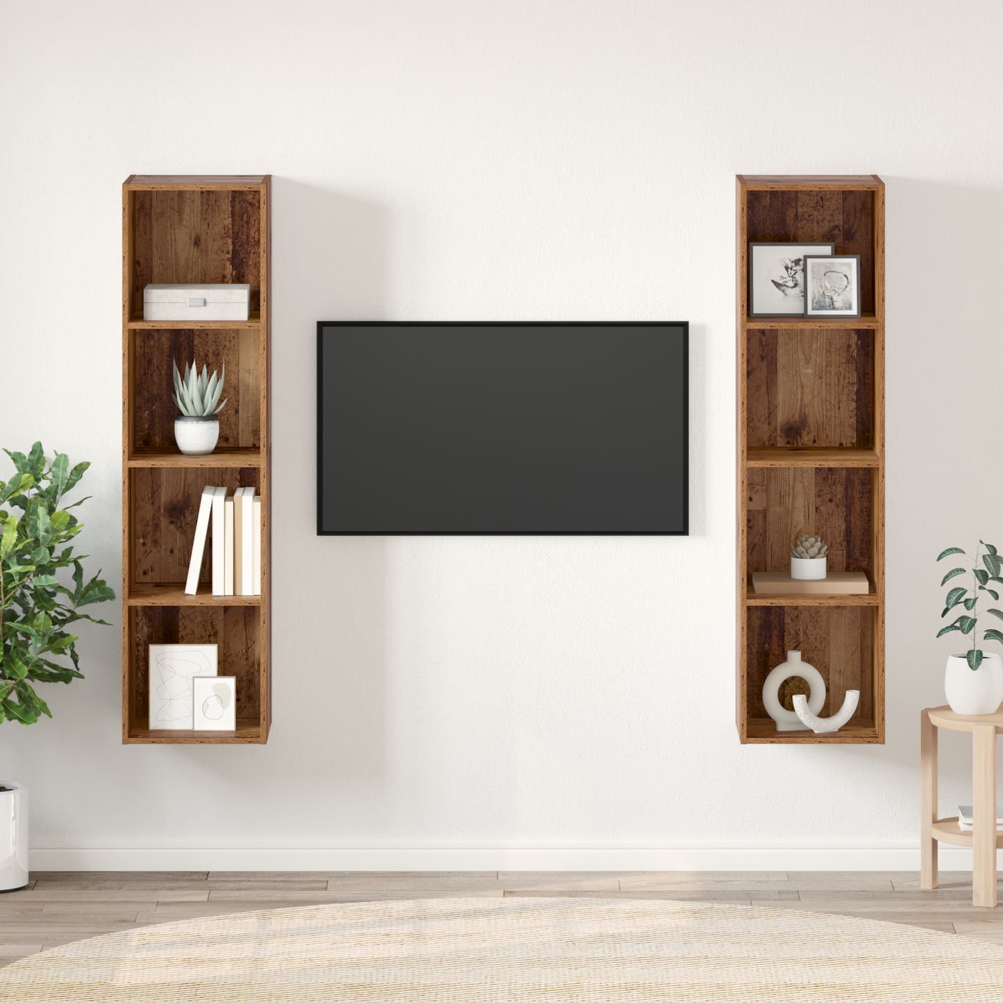 TV Cabinet Set 2 pcs Brown 37 x 37 x 142.5 cm Engineered Wood