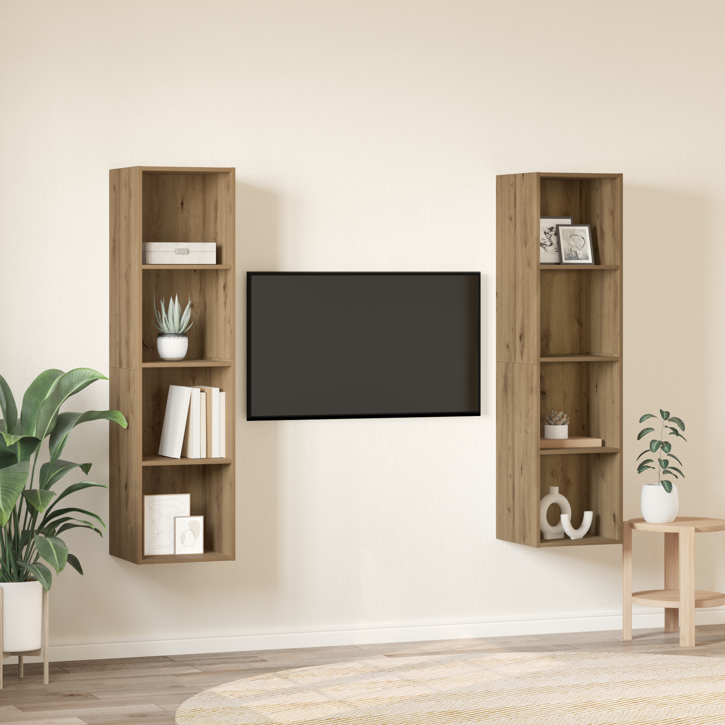 TV Cabinet Set 2 pcs Brown 37 x 37 x 142.5 cm Engineered Wood