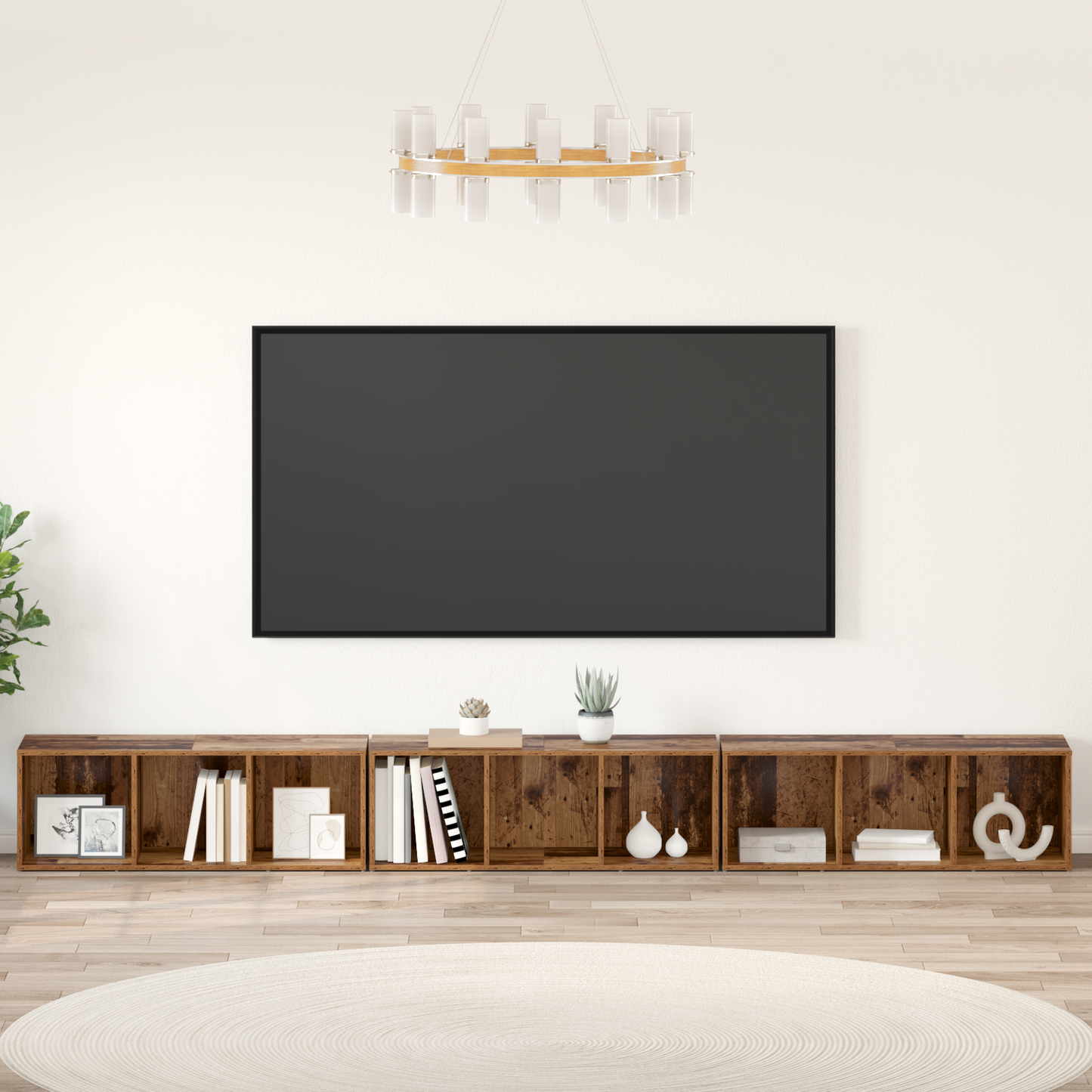 TV Cabinet Set 3 pcs Old Wood 37 x 35 x 107 cm Engineered Wood
