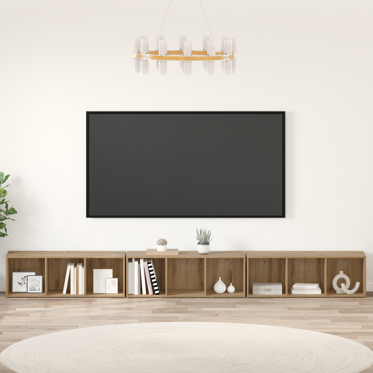 TV Cabinet Set Wall-mounted 3 pcs Artisan Oak 37 x 35 x 107 cm