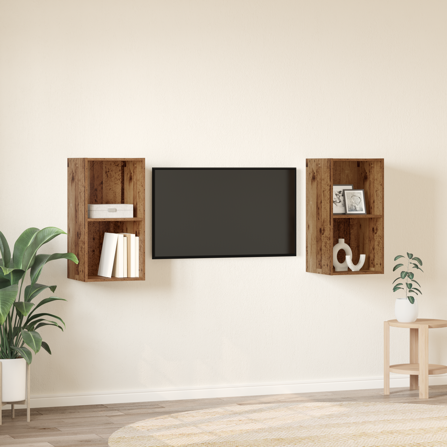 TV Cabinet Set 2 pcs Old Wood 37 x 37 x 72 cm Engineered Wood
