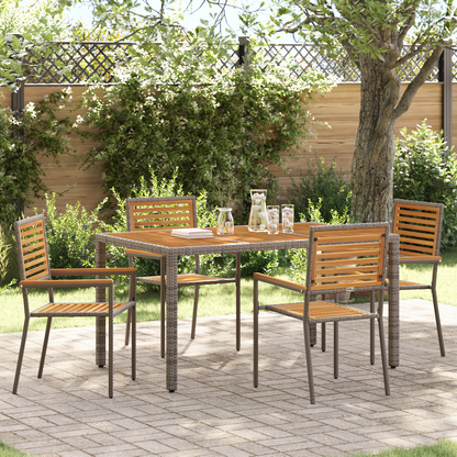 Garden Stacking Chairs 4 pcs Brown and Grey 54 x 56 x 90 cm