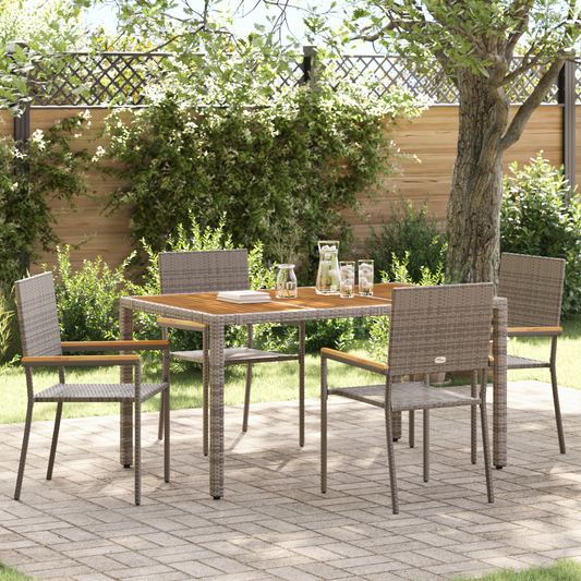 Garden Stacking Chairs 4 pcs Grey and Brown 54 x 56 x 90 cm